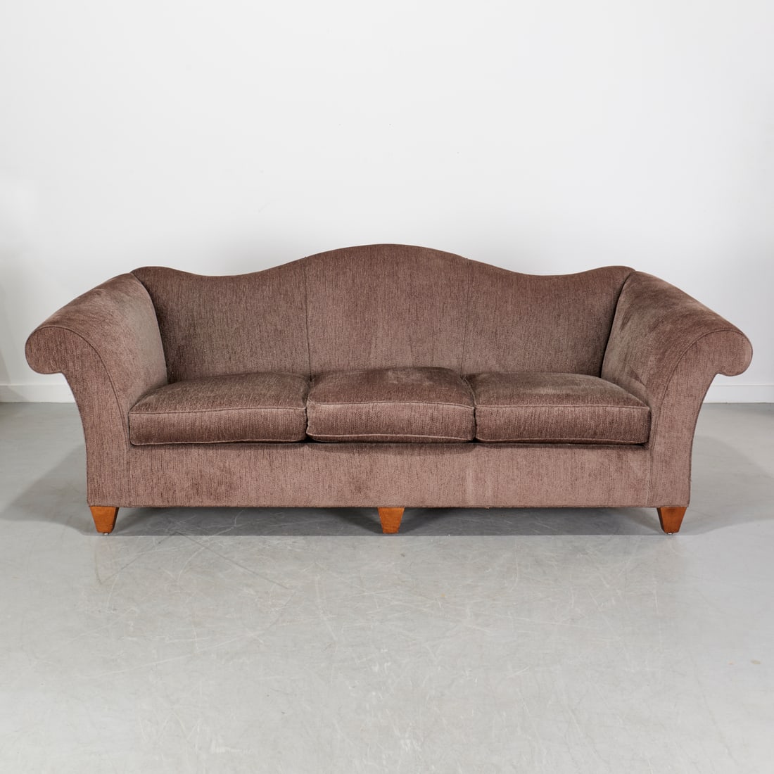 Custom upholstered camelback sofa - 2