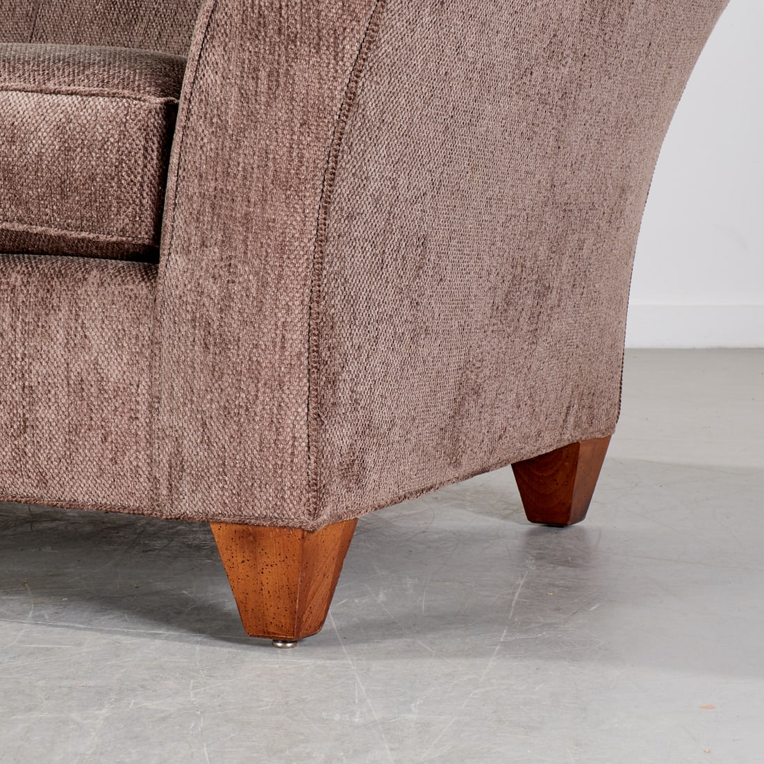 Custom upholstered camelback sofa - 3