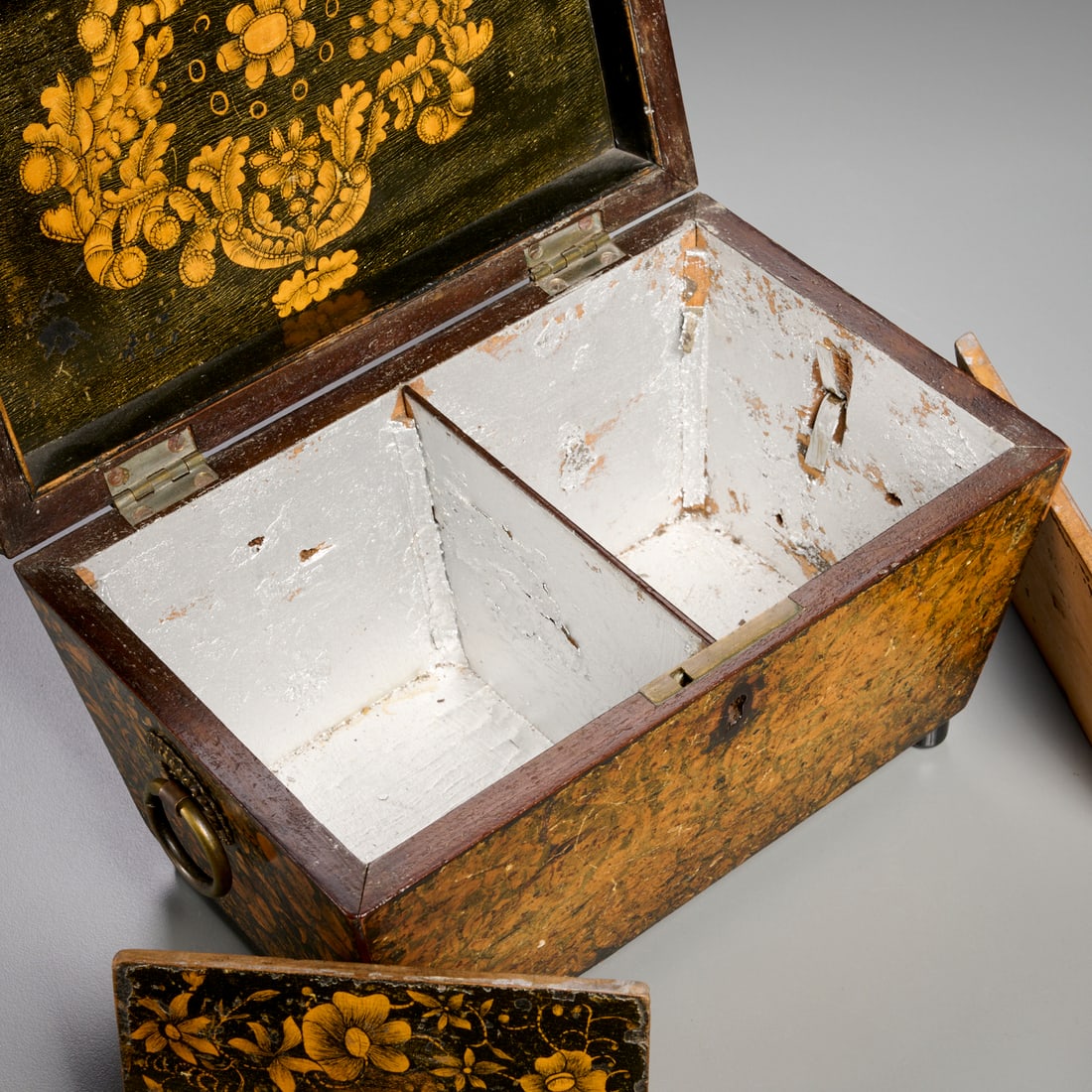 Regency penwork tea caddy - 5