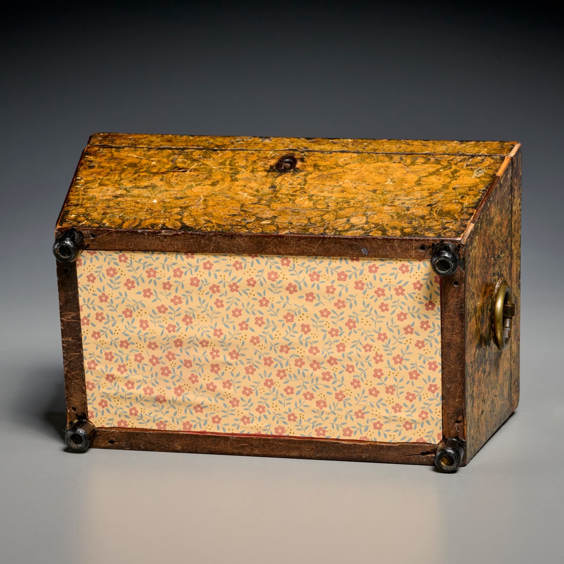Regency penwork tea caddy - 7
