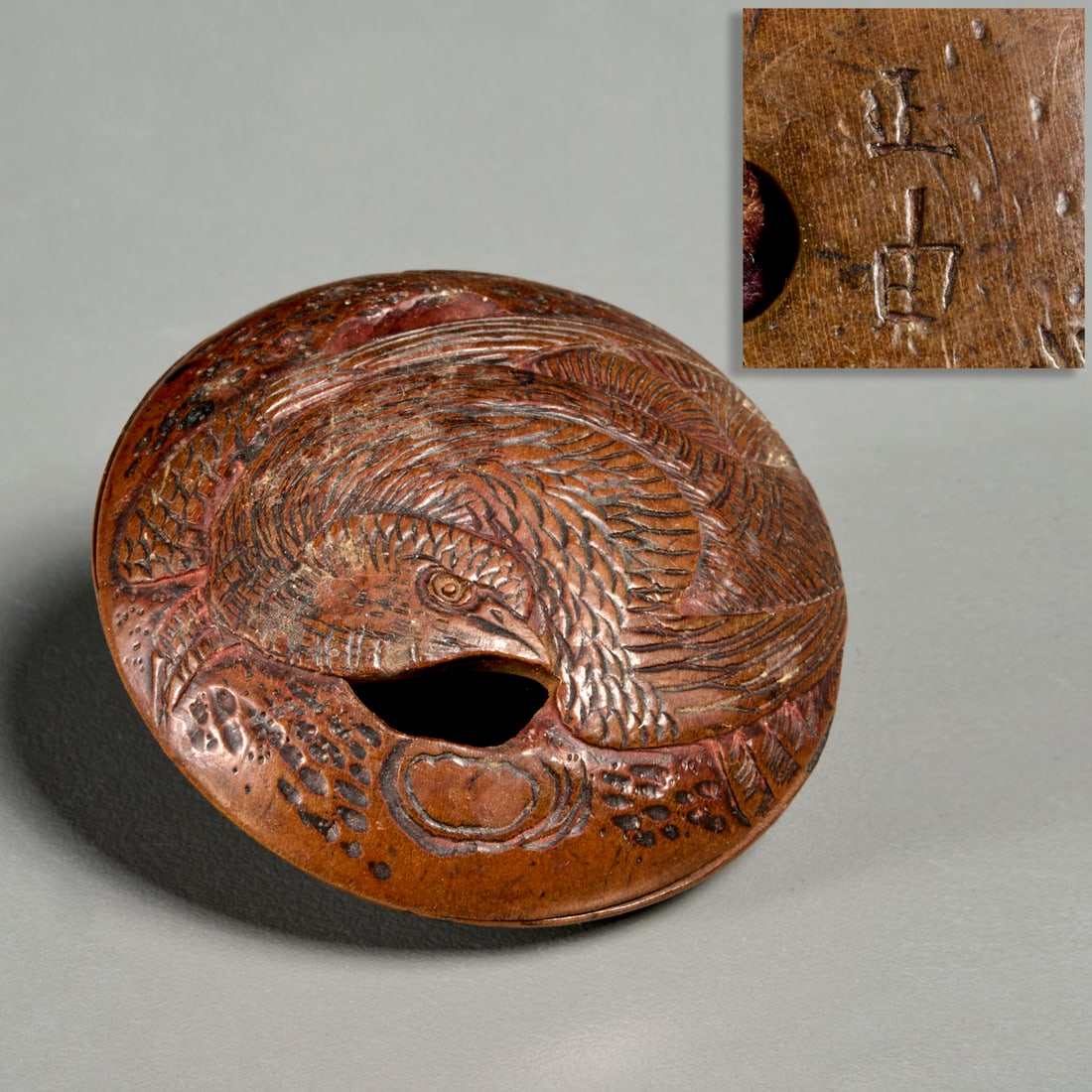 Meiji Period manju netsuke, signed (1 of 5)