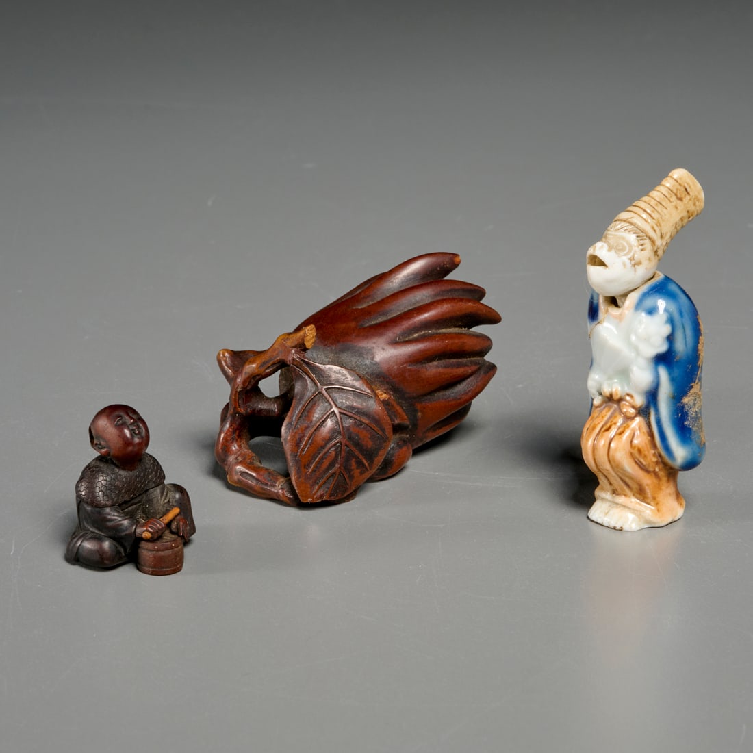 (3) Japanese Edo/Meiji Period netsuke (1 of 7)
