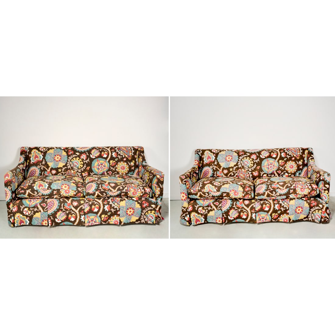 Pair custom upholstered love seats (1 of 9)