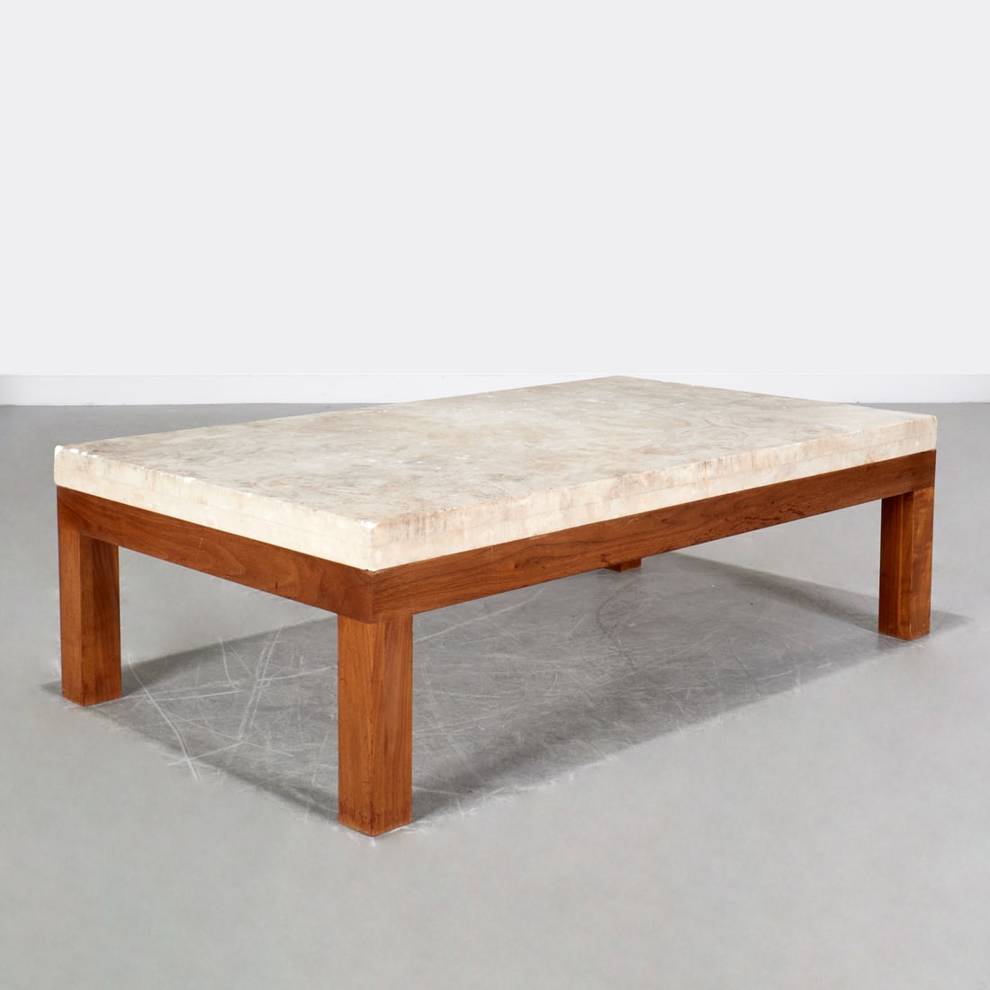 Parson's style marble top coffee table (1 of 5)
