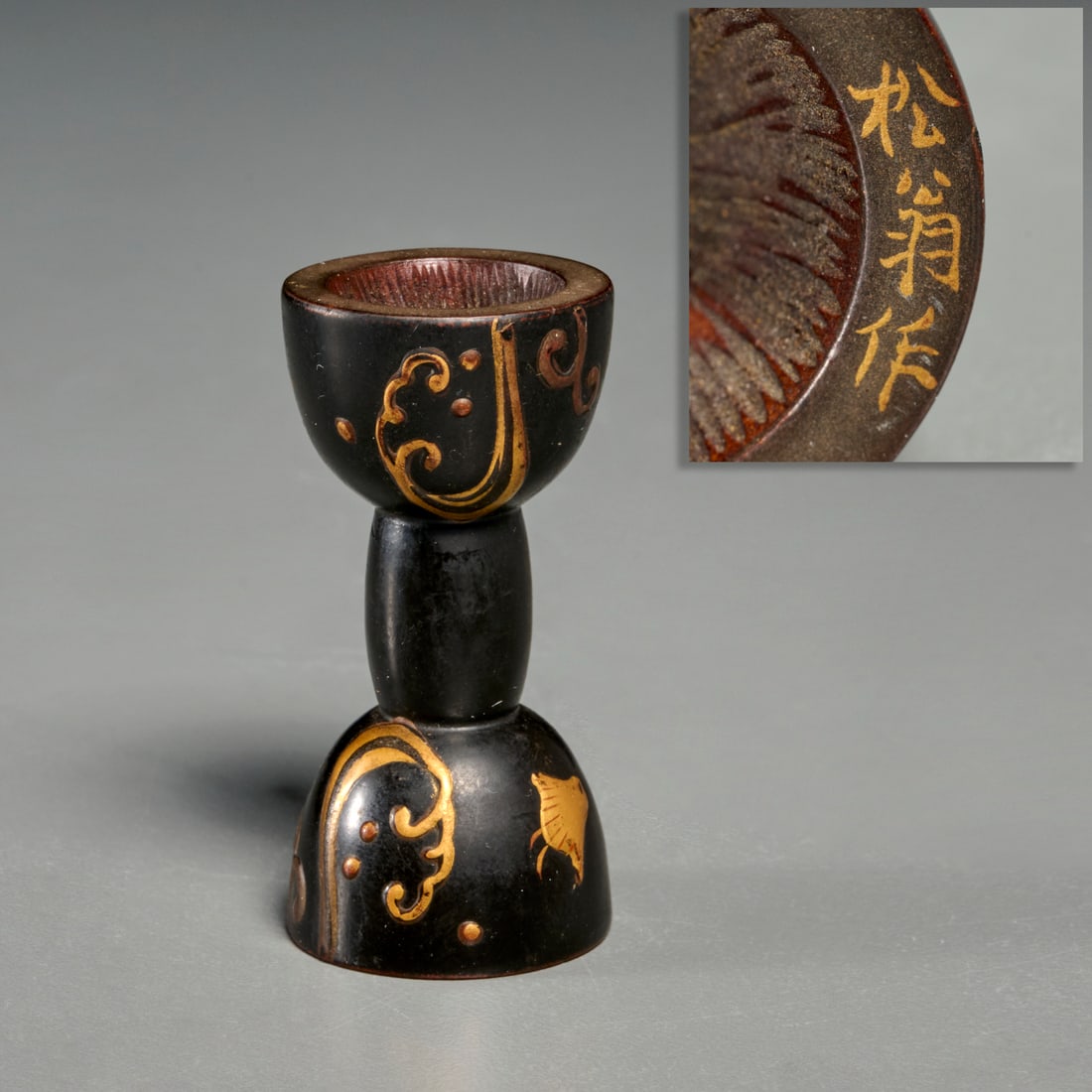 Meiji Period netsuke, kotsuzumi drum, signed (1 of 6)