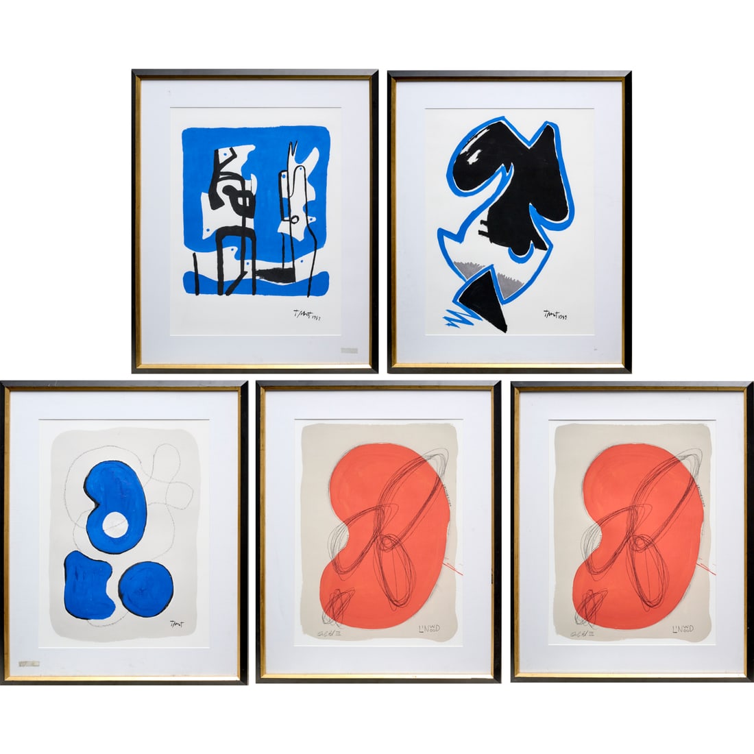 (5) Mid-Century Modern style giclee prints, framed (1 of 6)