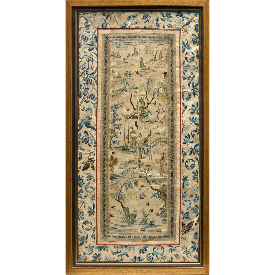 Antique Chinese embroidered silk panel (1 of 5)