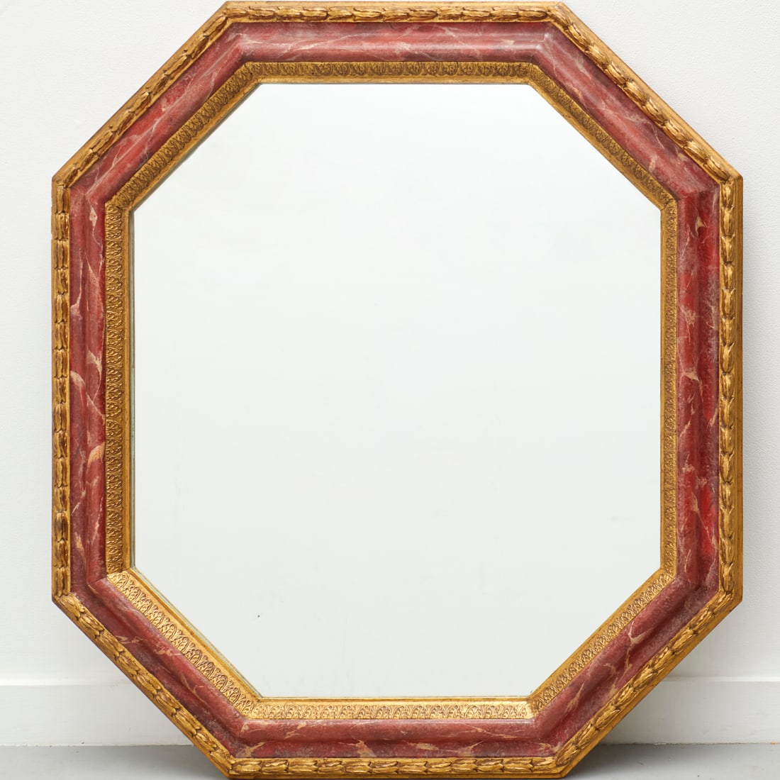 Italian Baroque style faux painted and gilt mirror (1 of 4)