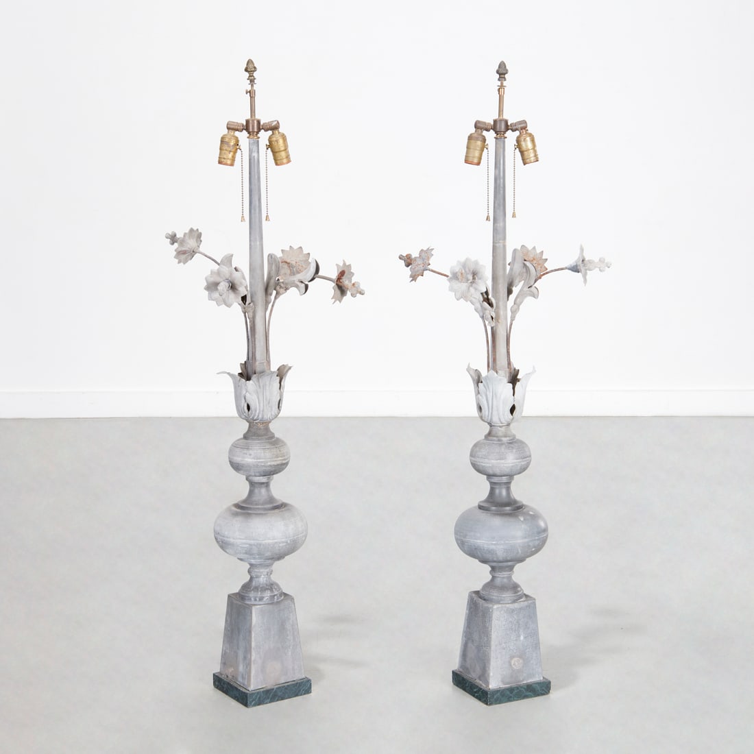 Pair French zinc architectural finial floor lamps (1 of 7)