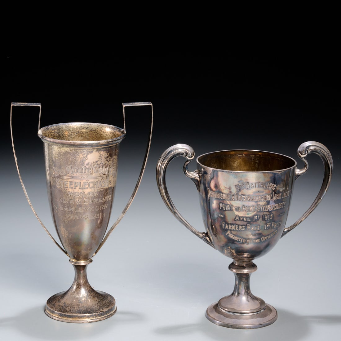 (2) Sterling steeplechase trophies, Early 20th c. (1 of 7)