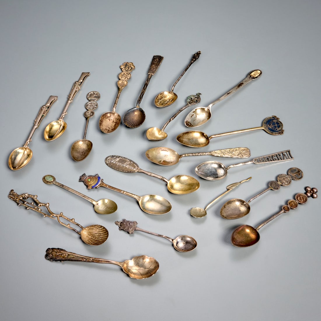 Collection (20) Chinese silver souvenir spoons (1 of 8)