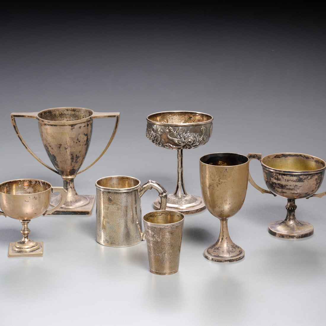 (7) Chinese silver trophies, early 20th c. (1 of 10)