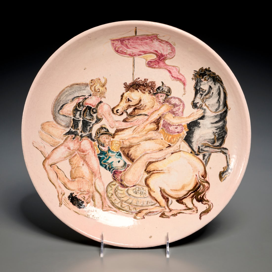 Marcello Fantoni, glazed earthenware charger (1 of 8)