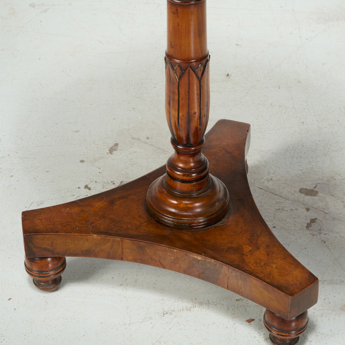 Continental Neoclassic walnut drum table - 4