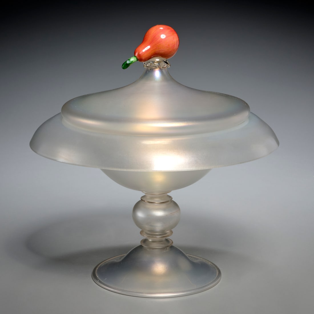 Steuben Verre de Soie glass lidded compote (1 of 5)