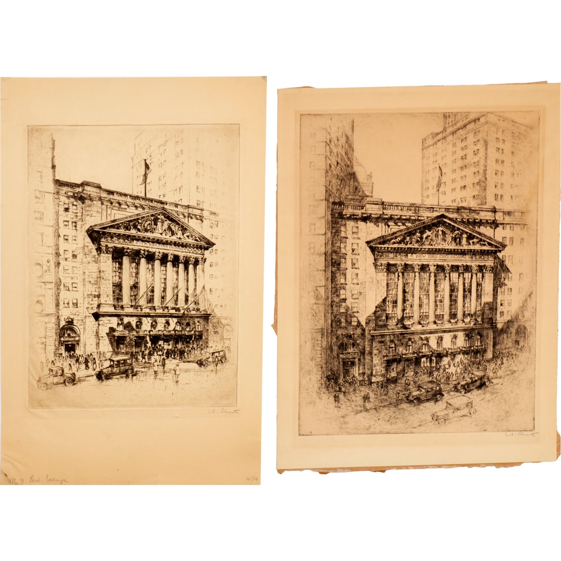 Anton Schutz, (2) signed etchings, 1925 (1 of 7)