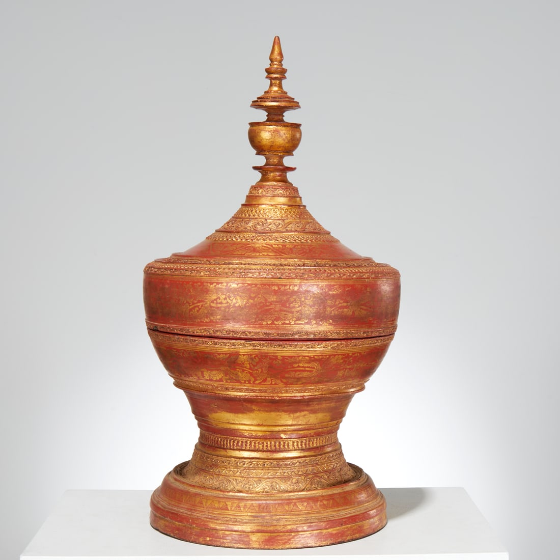 Large antique Burmese offering vessel (1 of 6)
