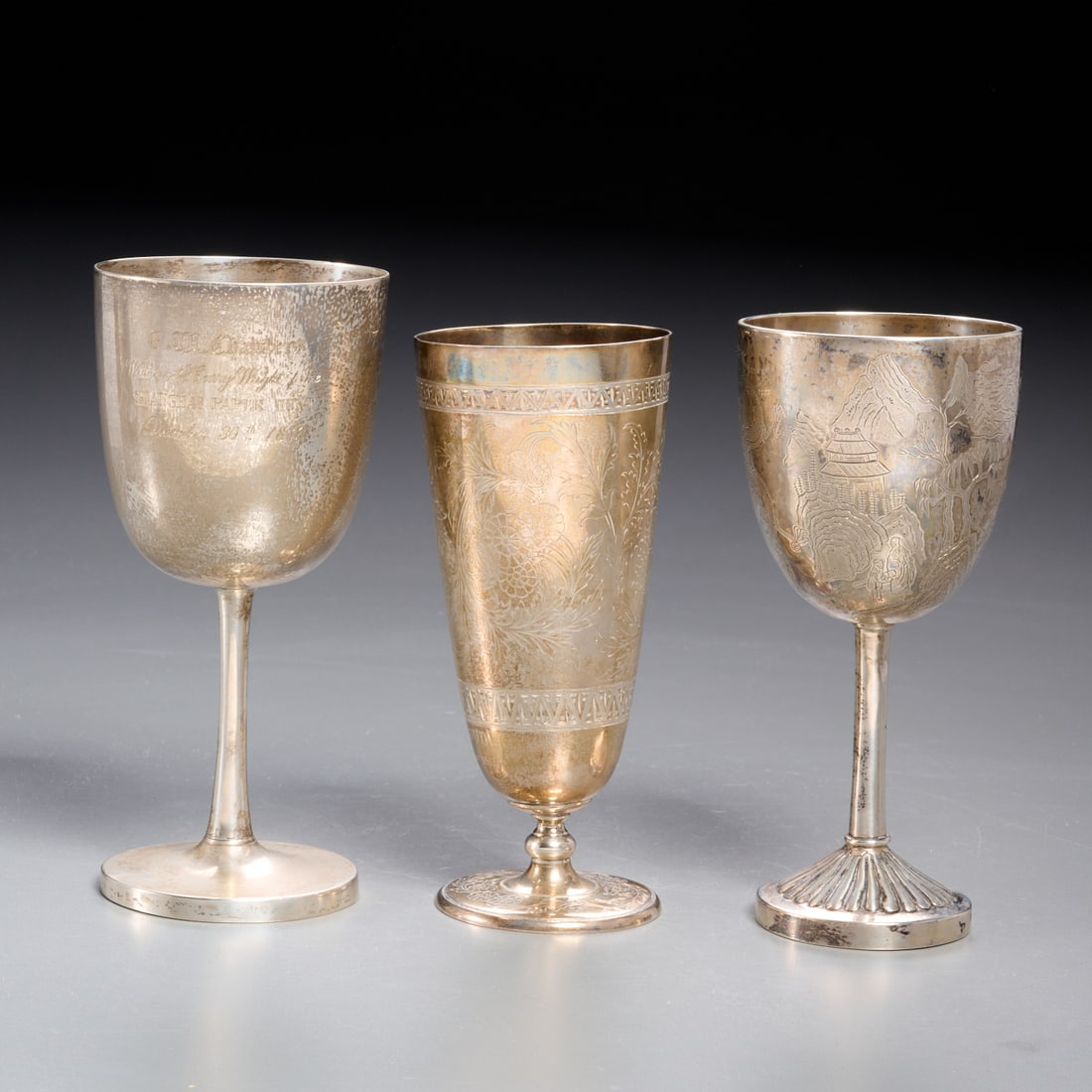 (3) Chinese silver trophies, 19th c. (1 of 7)