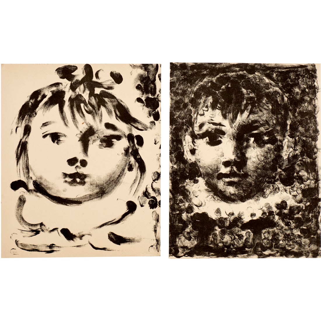 Pablo Picasso, (2) lithographs, 1950: Pablo Picasso, (2) lithographs, 1950, After Pablo Picasso (Spanish, 1881-1973), "Claude" and "Paloma", lithographs on wove paper, loose and unframed, each approx. 12.5"h x 9.5"w Provenance: The Estate