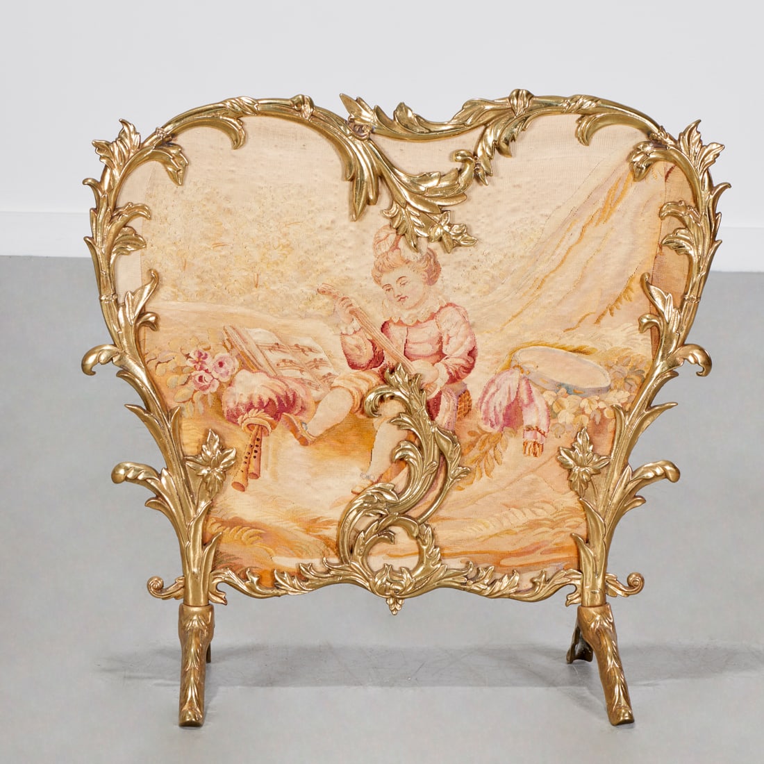 Louis XV style ormolu & Aubusson fire screen (1 of 6)