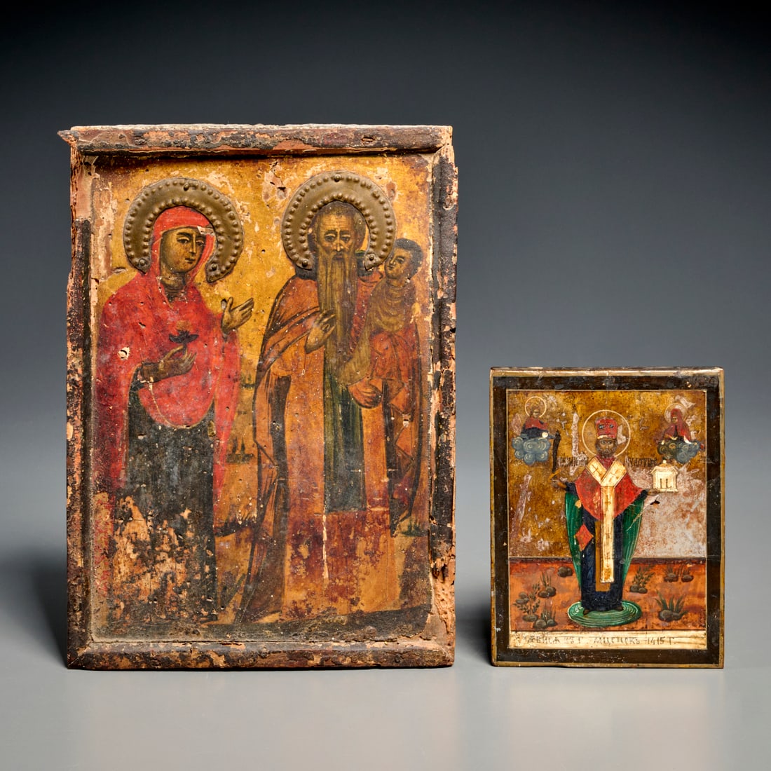 (2) Antique Russian icon paintings (1 of 8)