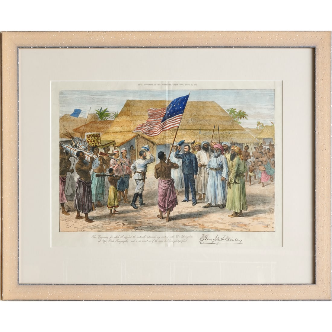 Stanley & Livingstone, hand-colored engraving 1872 (1 of 7)