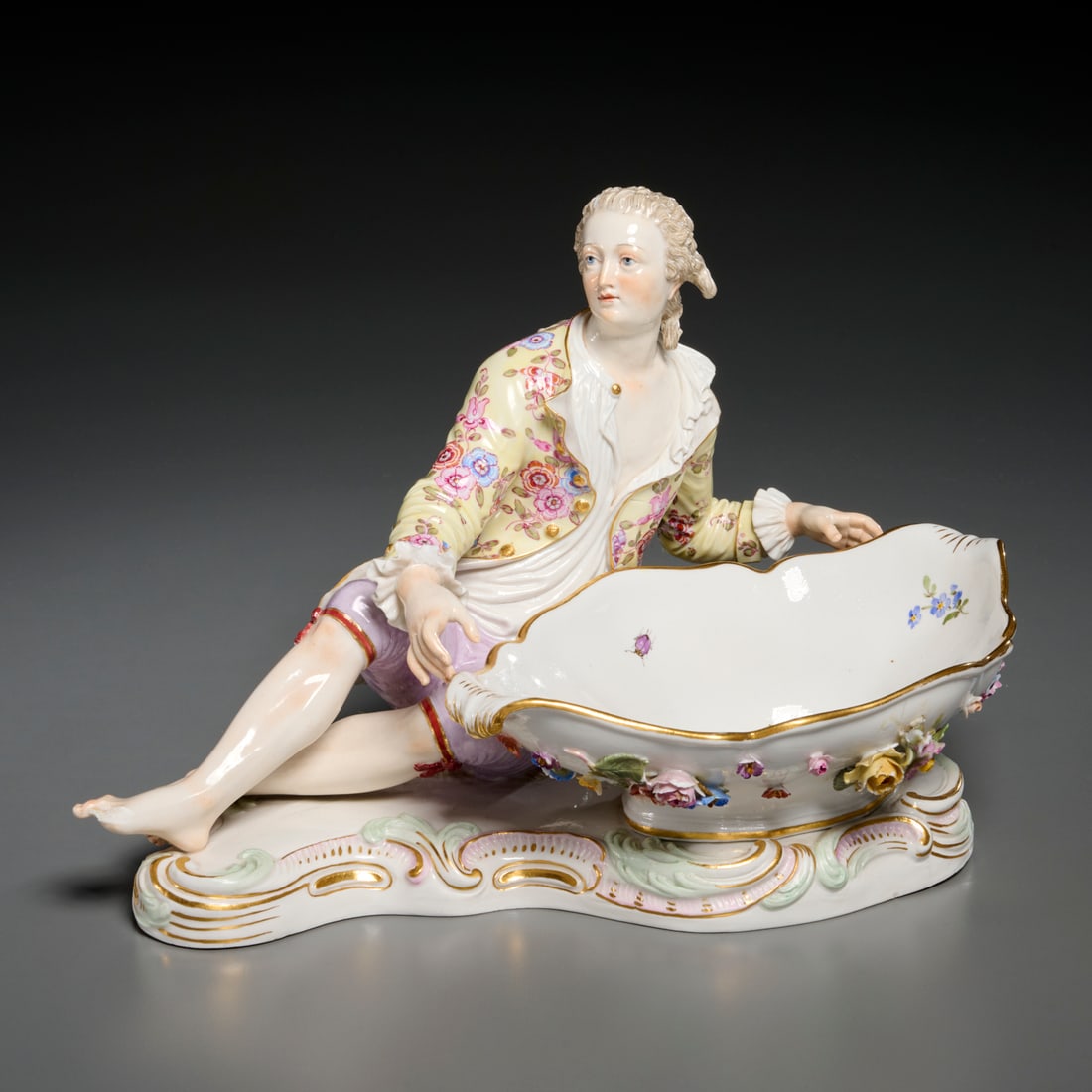 Meissen porcelain figural sweetmeat dish (1 of 9)