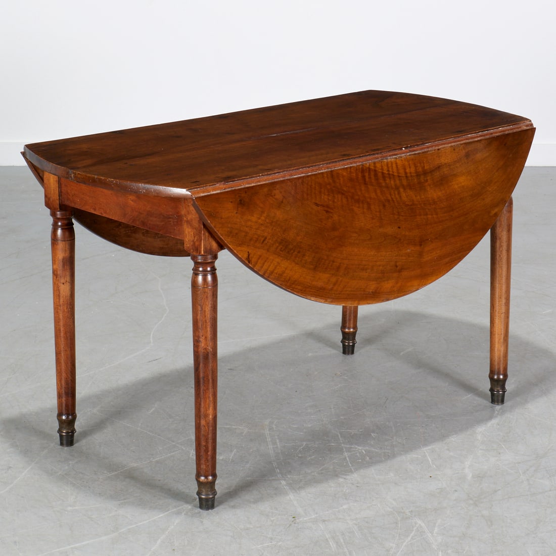 Continental walnut double drop leaf table - 4