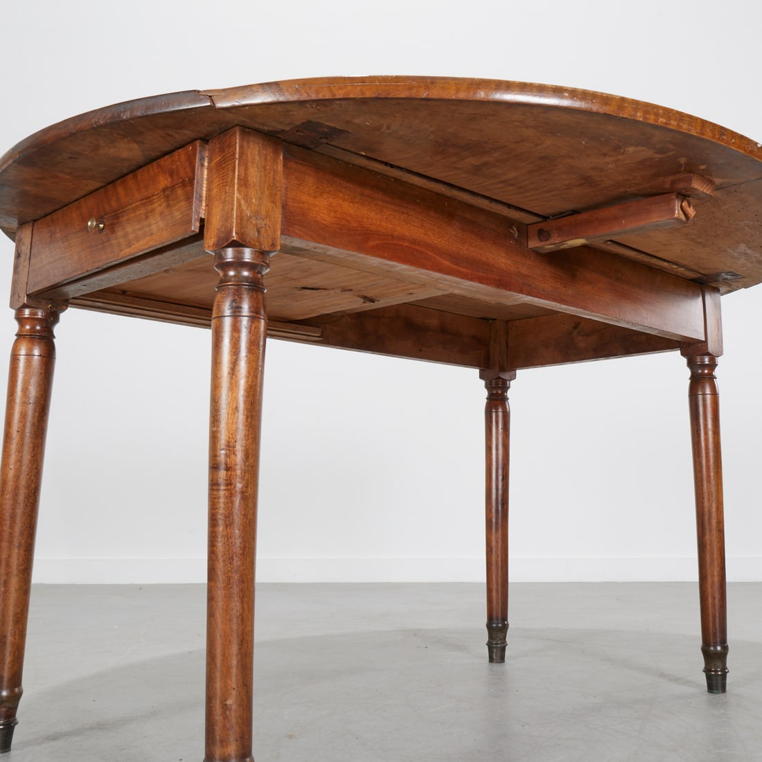 Continental walnut double drop leaf table - 9