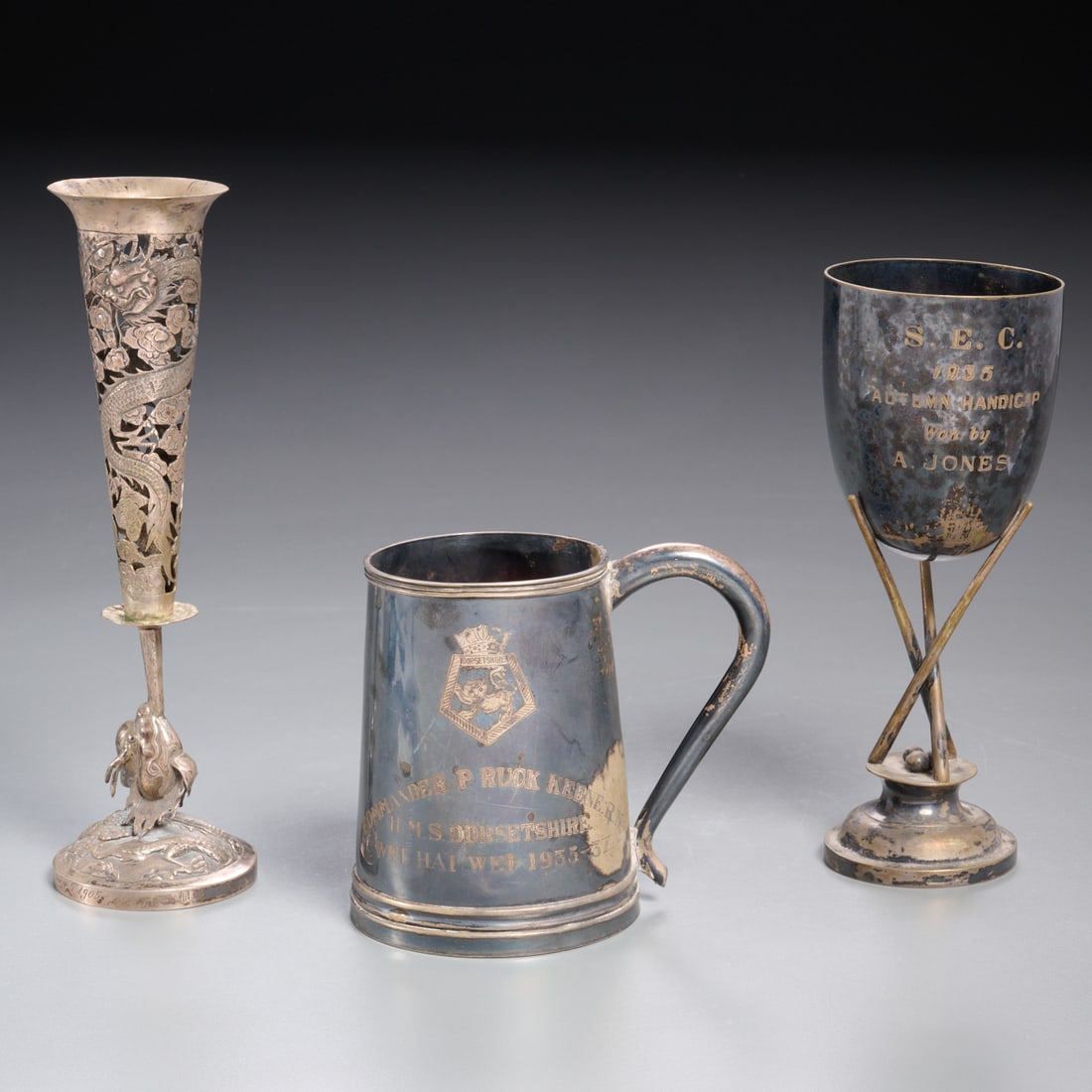 (3) Chinese silver trophies (1 of 9)