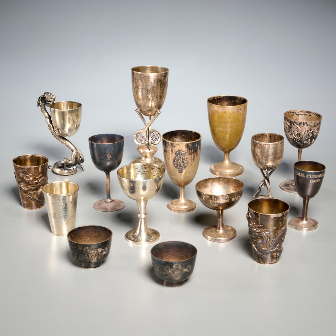 Collection Chinese silver cups and trophies (1 of 8)