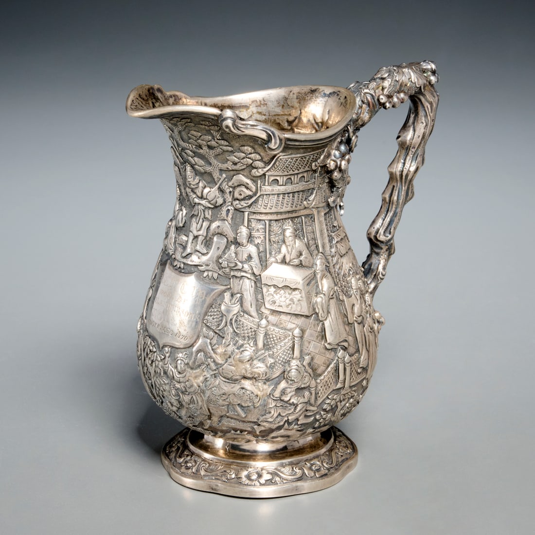 Chinese silver chalice trophy, 1889, ex Hindman (1 of 7)