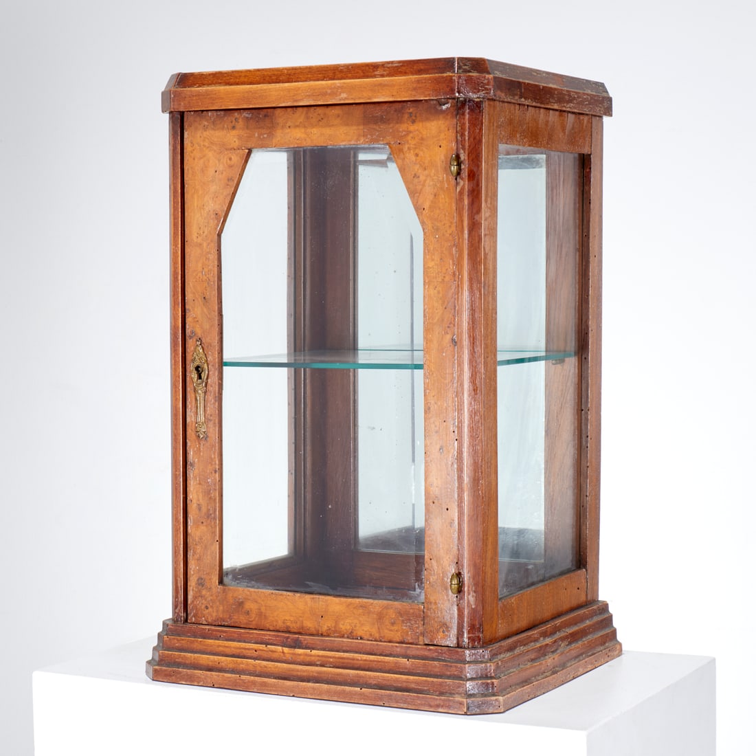 Antique Italian burlwood tabletop curio cabinet (1 of 9)