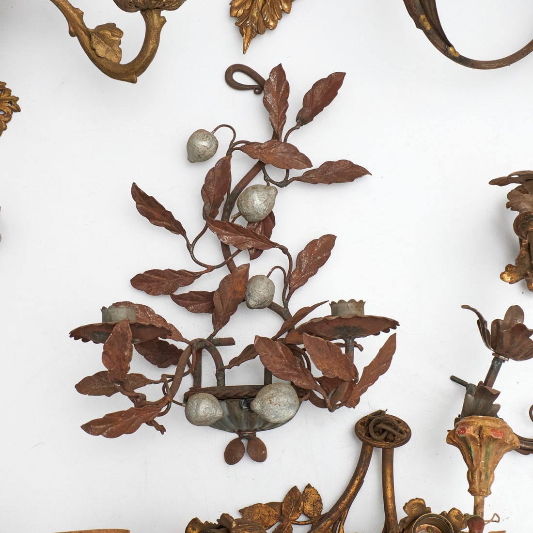 Metalware: architectural & sconce elements - 3