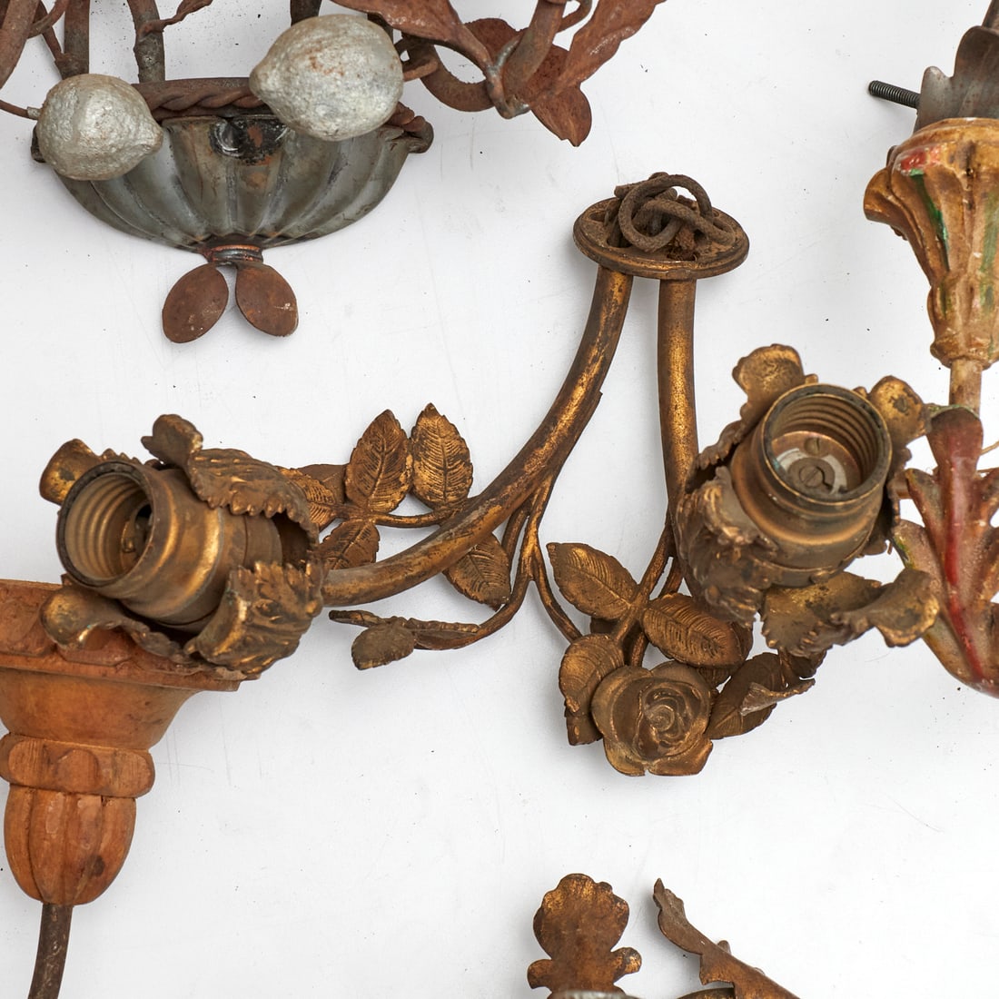 Metalware: architectural & sconce elements - 4