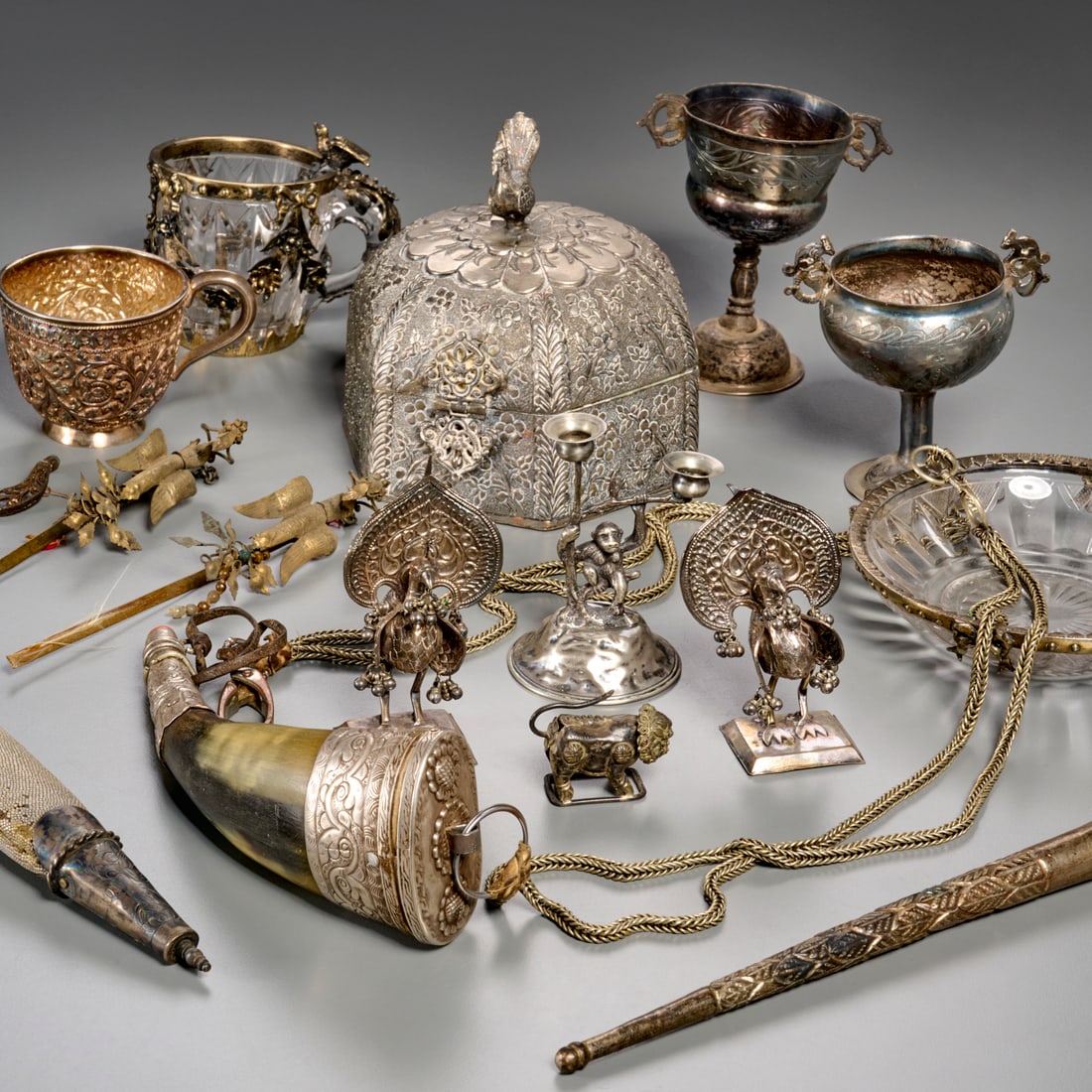 Collection ethnographic metalware & silver objects (1 of 9)