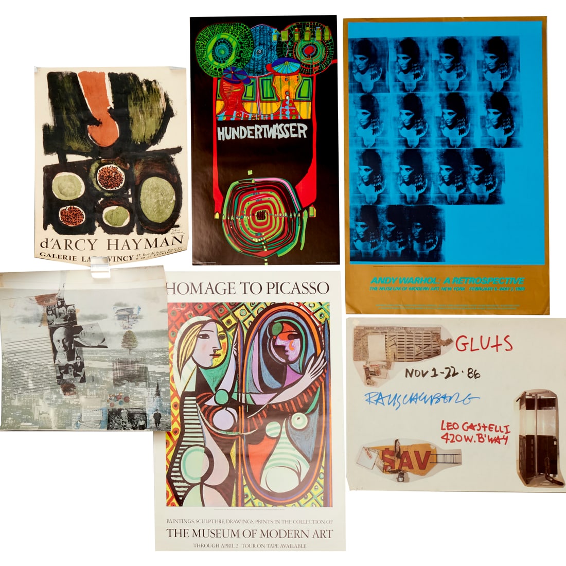 (6) Artist & exhibition posters, incl Rauschenberg (1 of 7)