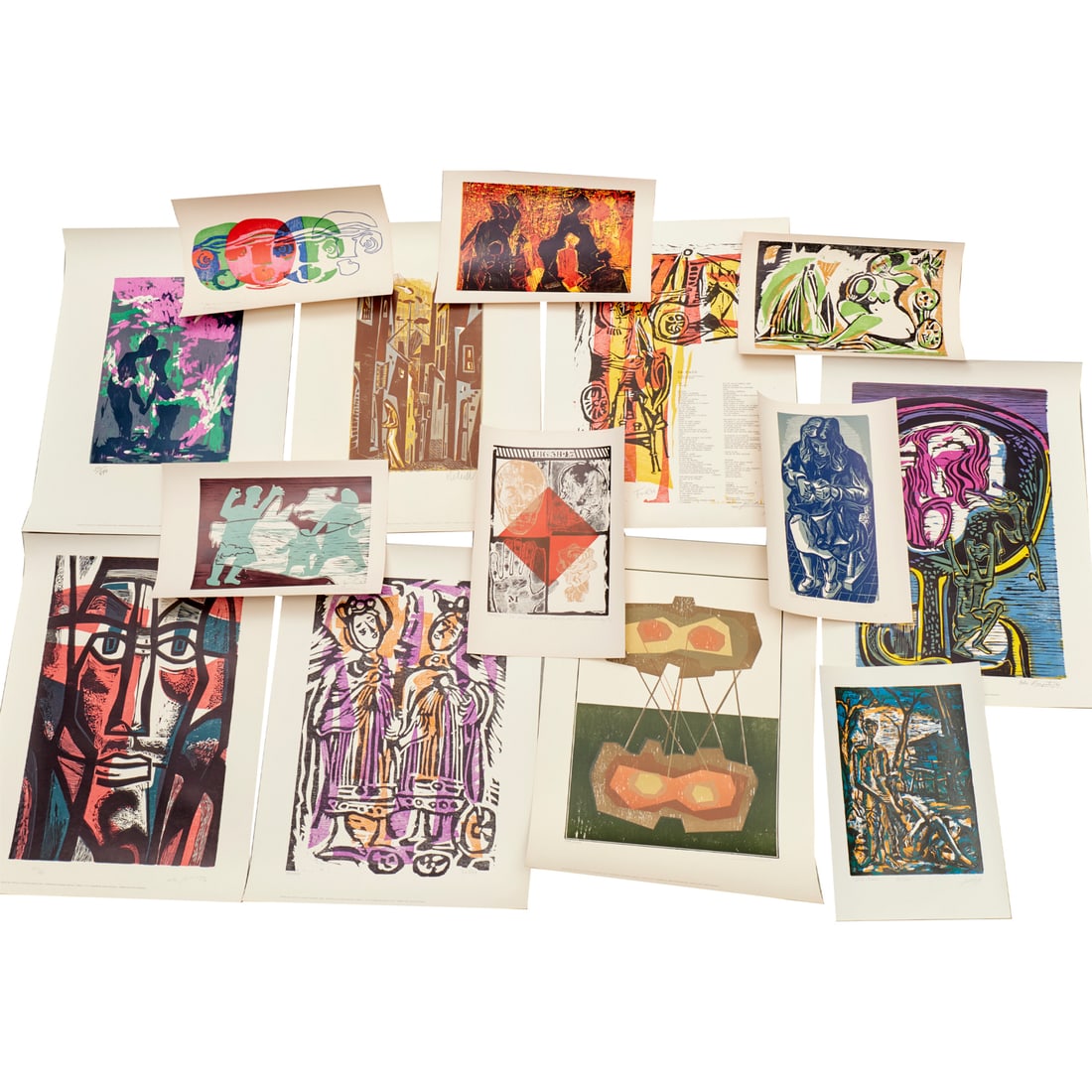 Group (14) woodcuts by Argentinian artists (1 of 9)