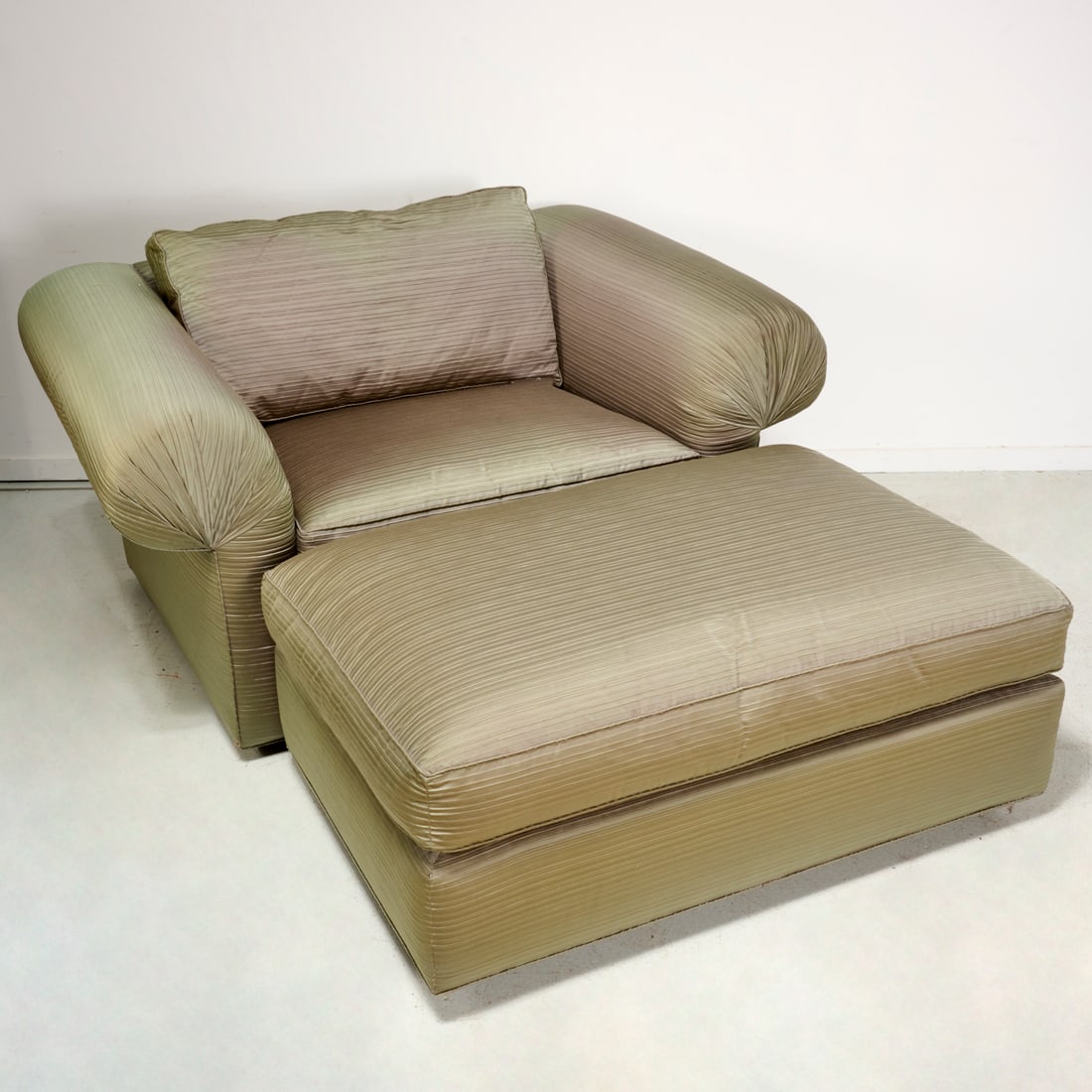 Custom oversized club chair and ottoman (1 of 7)