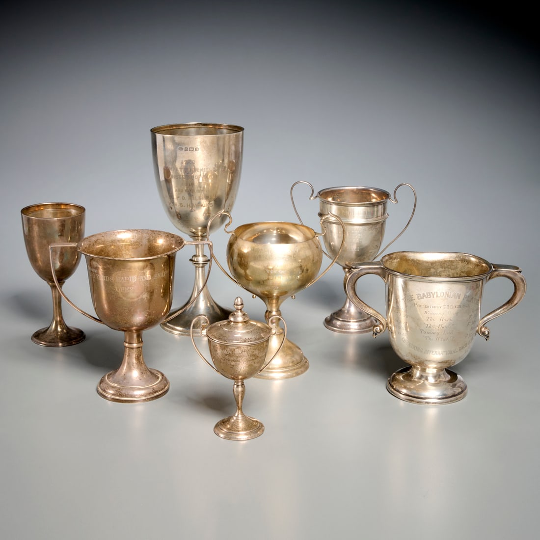 (7) English silver trophies, China events (1 of 9)