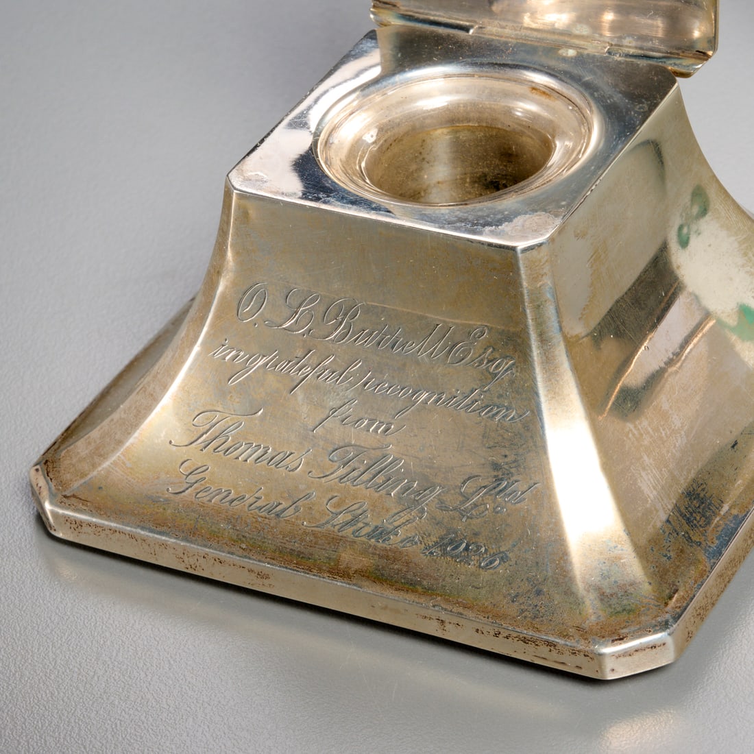 (6) Silver mounted & engraved table objects - 3