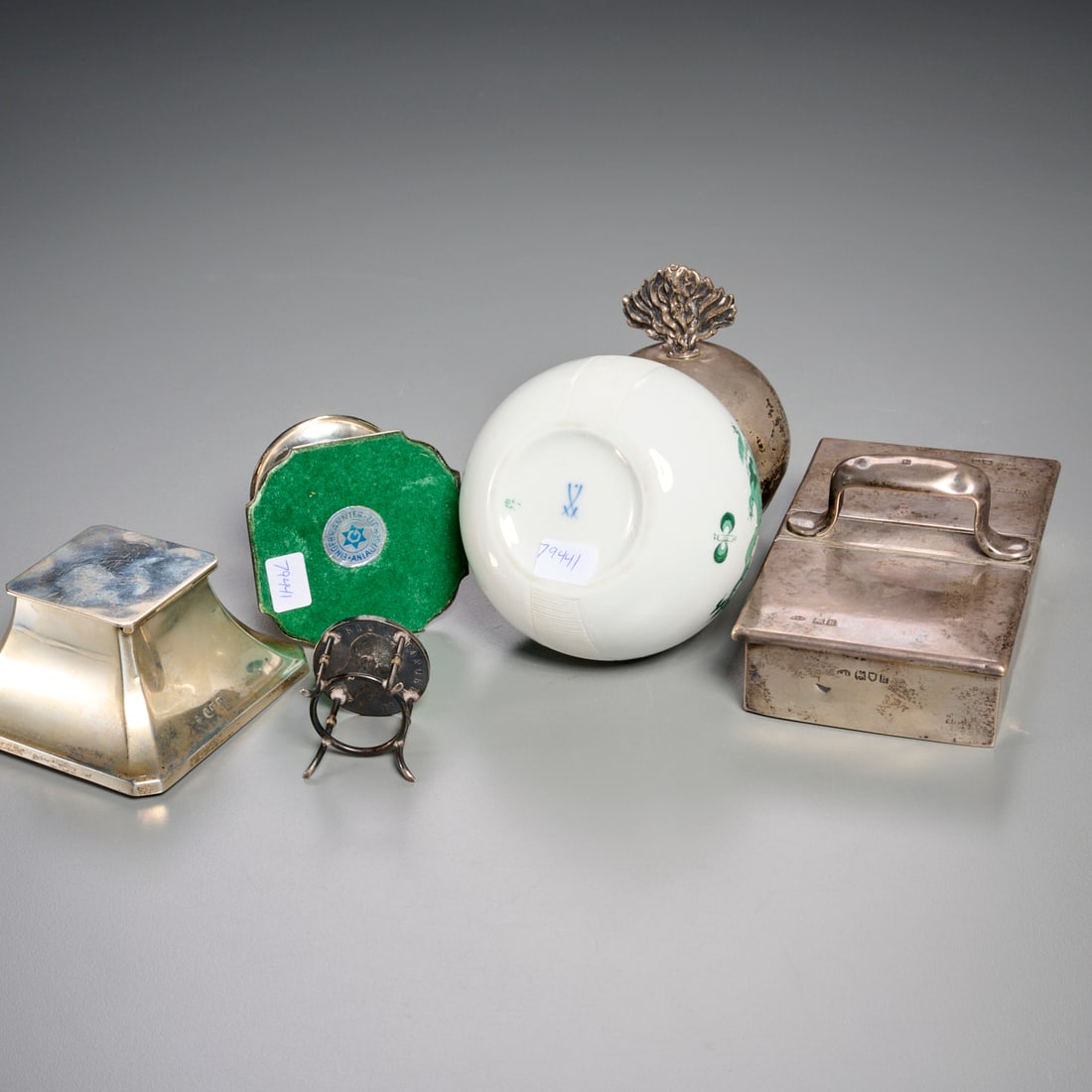 (6) Silver mounted & engraved table objects - 8