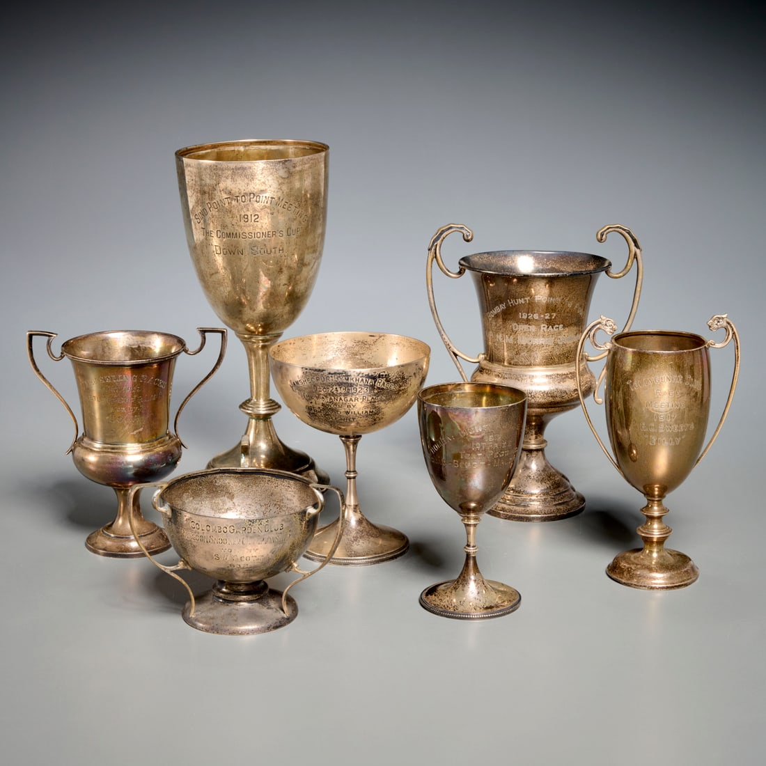 (7) English silver trophies, India events (1 of 9)