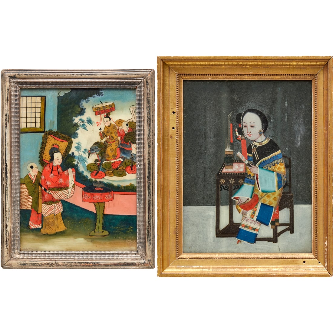 (2) Chinese reverse glass paintings (1 of 8)