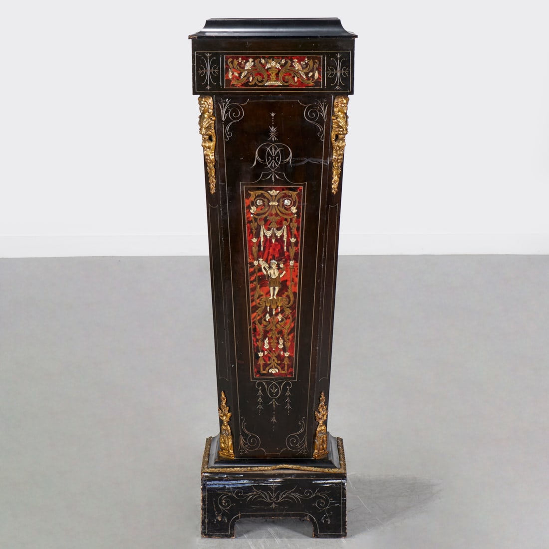 Napoleon III ebonized Boulle pedestal (1 of 7)