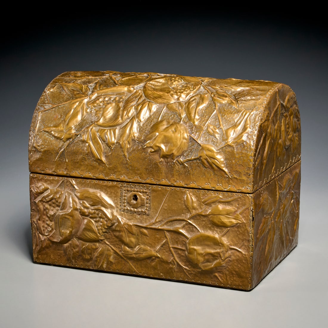 Art Nouveau repousse brass document box (1 of 6)