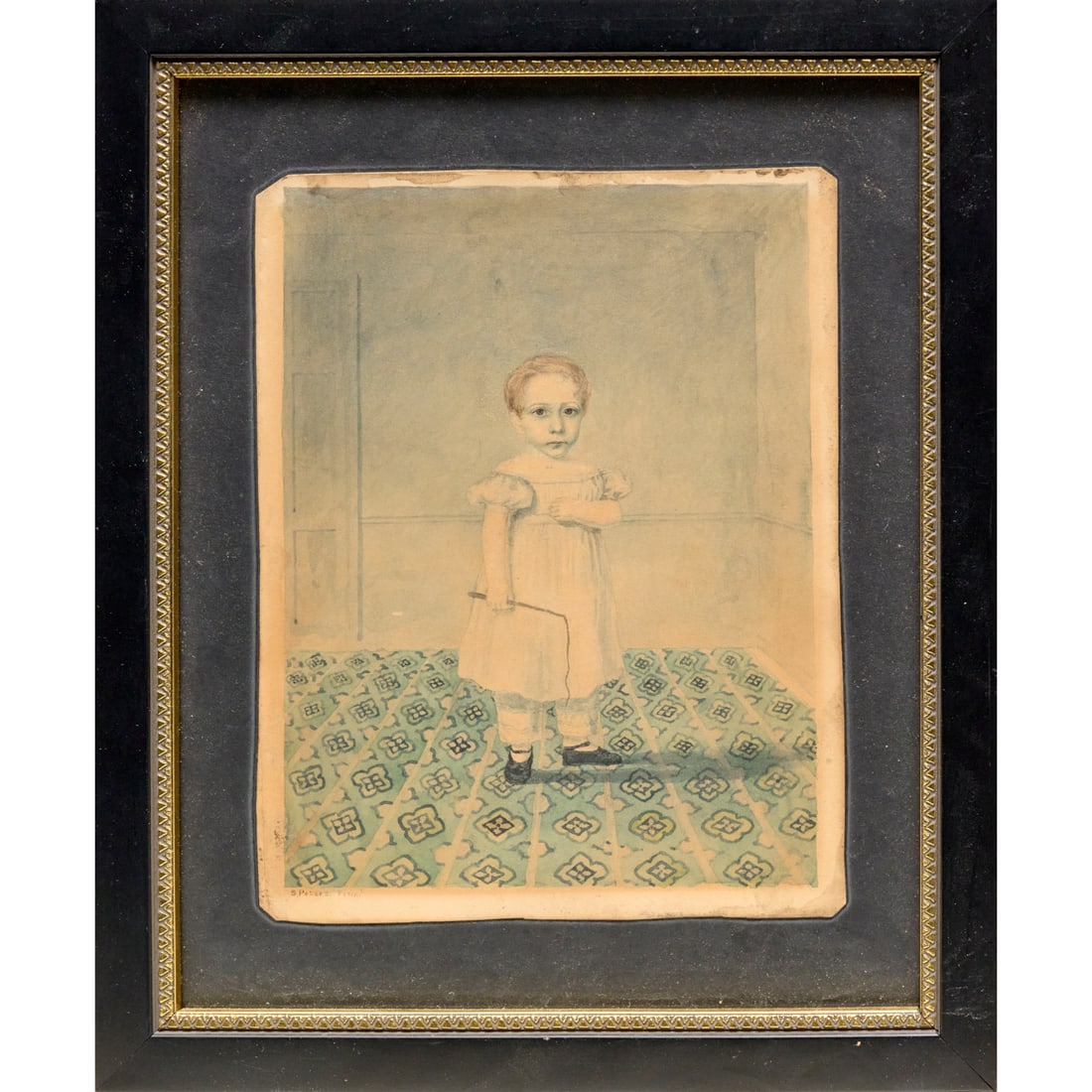 S. Peters, watercolor portrait of a child (1 of 5)