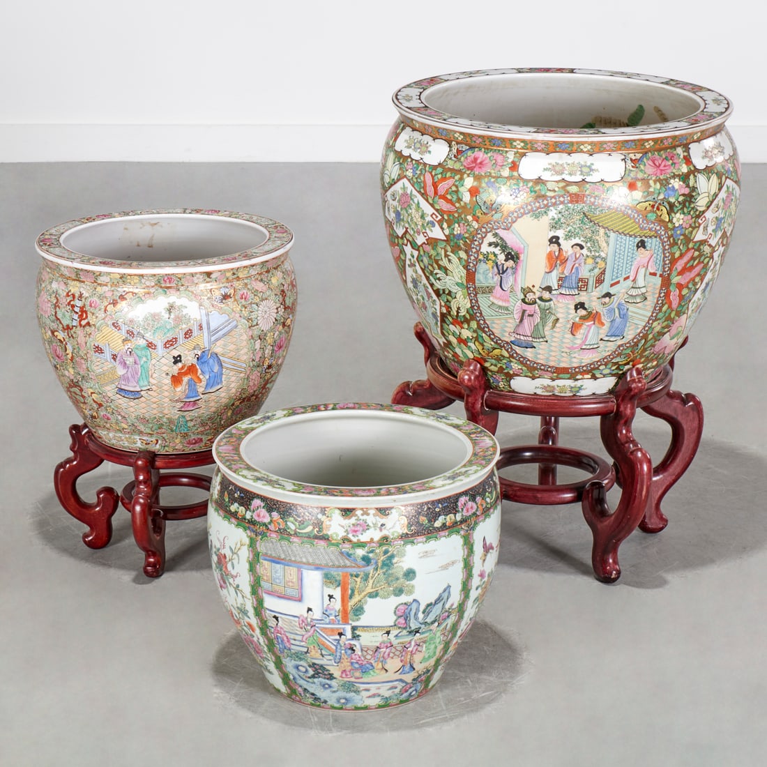 (3) Chinese Famille Rose jardinieres (1 of 10)
