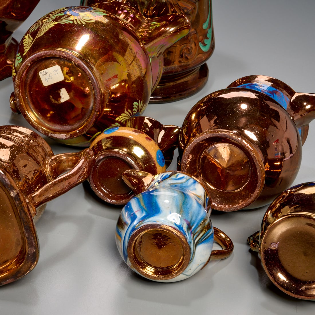 Copper lusterware collection - 6