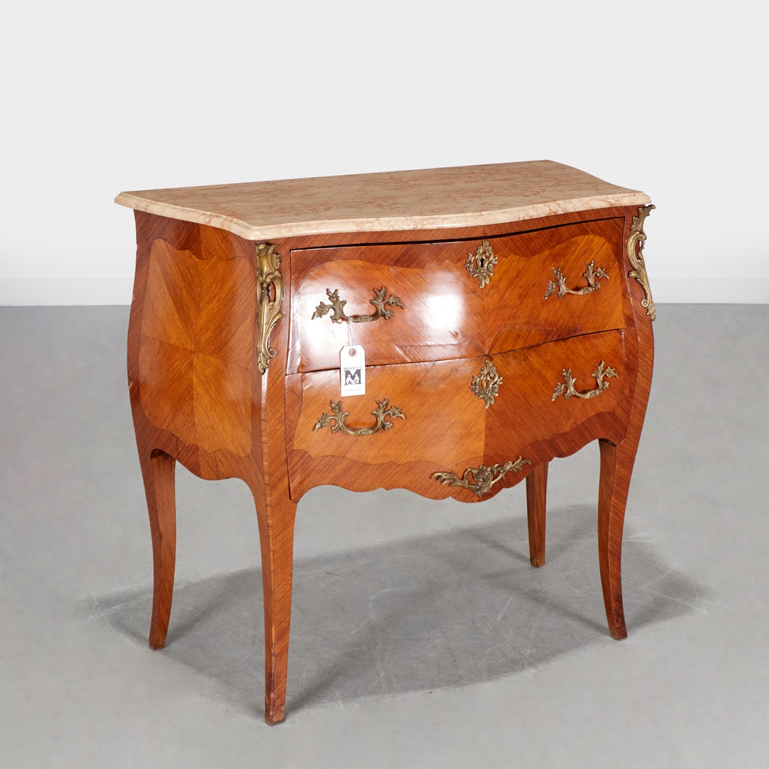 Louis XV style marble top commode (1 of 7)